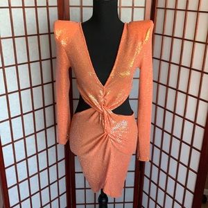 orange mini cutout dress